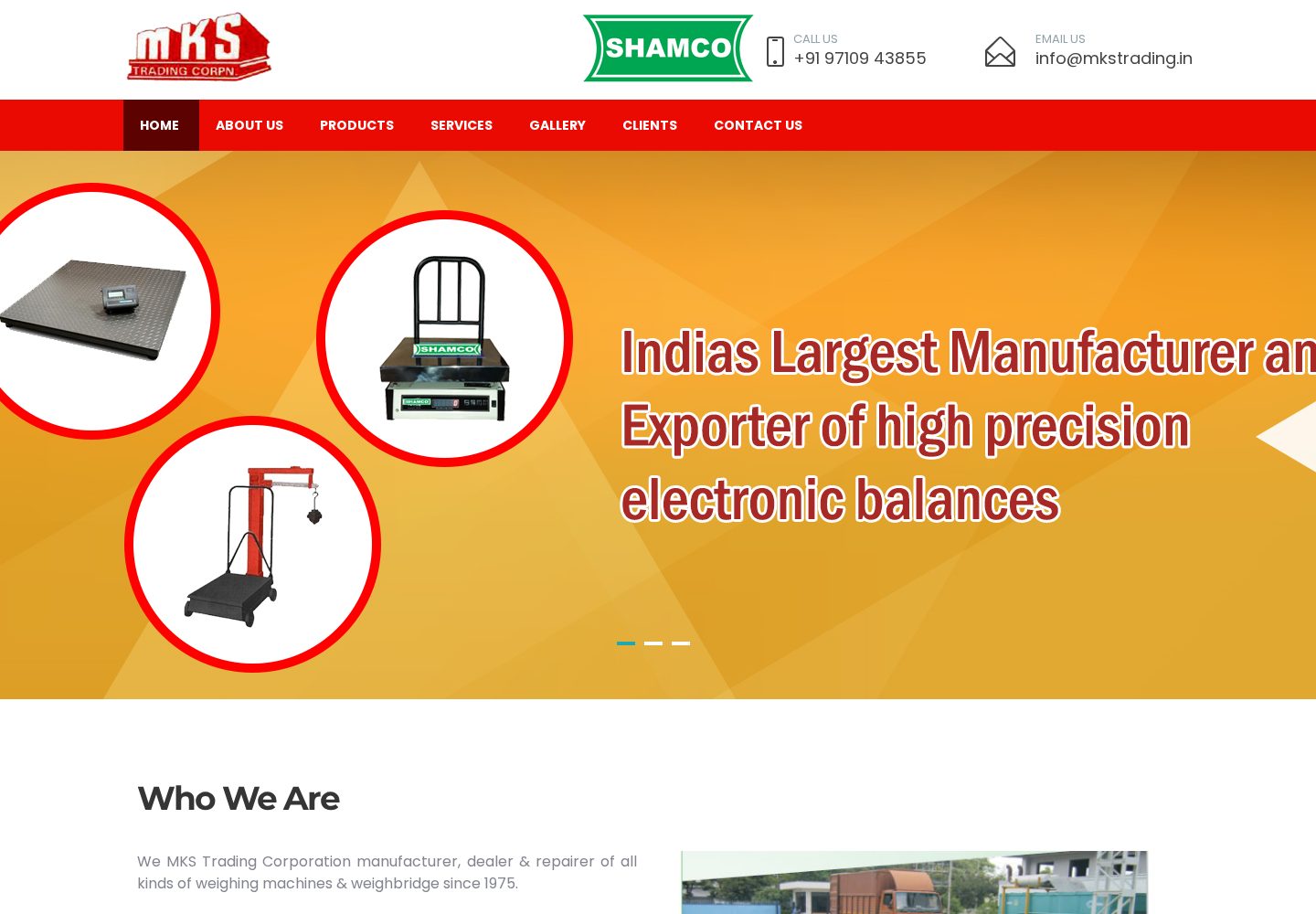 MKS Trading Corporation website preview