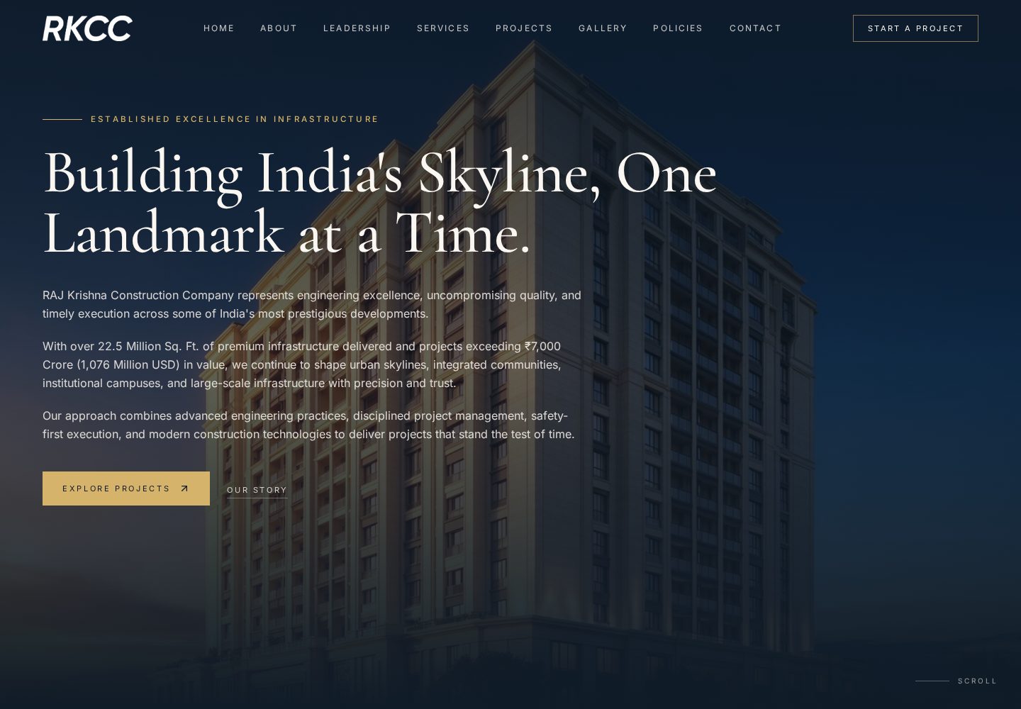 RKCC India website preview